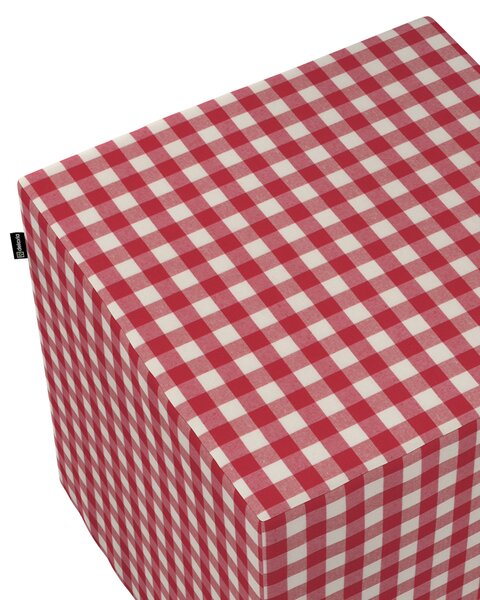 Poťah na taburetku,kocka farba produktu červená látka vzorované