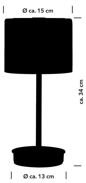 STOLNÁ LED LAMPA, tlačidlový stmievač, 15.6/34 cm - Interiérové svietidlá