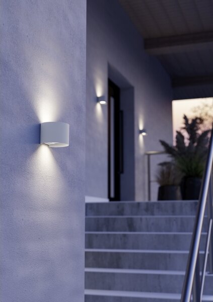Eglo 901843 - LED vonkajšie nástenné svietidlo CALPINO 2xLED/2,8W/230V IP54 biela