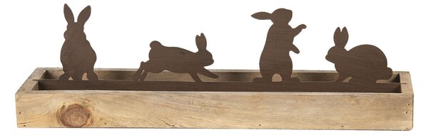 Kovová dekorácie 4 králiky - 36 * 10 * 10 cm
