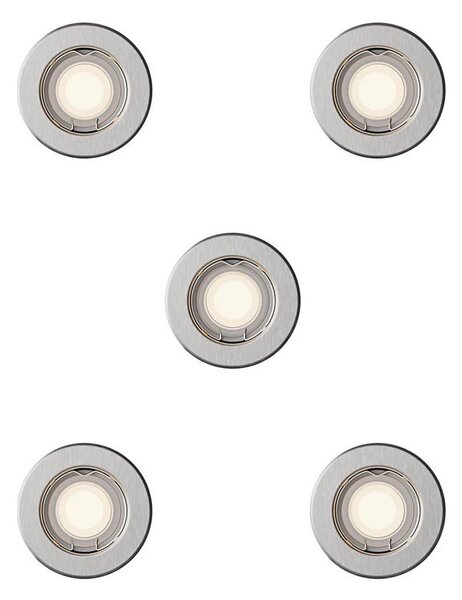 Philips - SADA 5 ks zapustených stropných svietidiel PERIDOT, 1x GU10/7W/230V, strieborná