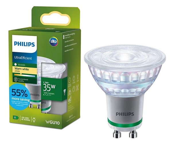 LED žiarovka ULTRAEFFICIENT Philips PAR16 GU10/1,2W/230V 2700K