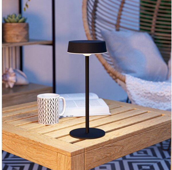 Eglo 75876-LED Solárne nabíjateľná stmievateľná stolová lampa SIMERI LED/3W/5V 1800mAh IP44 čierna