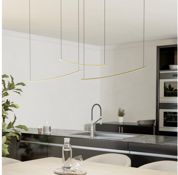 Eglo 902167 - LED stmievateľný luster na lanku VILLEGGI LED/22W/230V 2700/4000/6500K zlatý