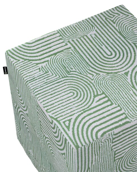 Poťah na taburetku,kocka farba produktu zelená látka zapletaná, vzorované