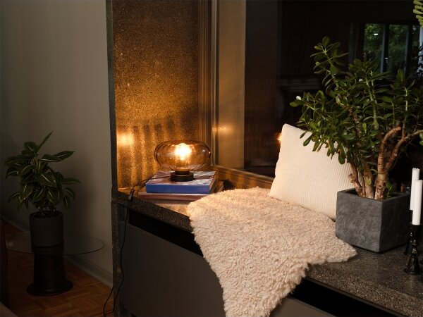Osram - Stolová lampa DECOR SMOKE 1xE27/12W/230V čierna/dymovošedá