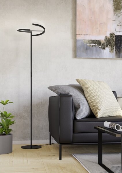 Eglo 901972 - LED stmievateľná stojacia lampa CASTELPOTO 2xLED/8,8W/230V čierna