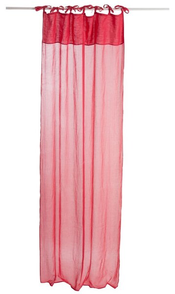 Červený bavlnený voál / záclona na zaväzovanie - 140 * 290cm - J-Line by Jolipa