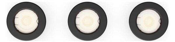 Philips - SADA 3x zapustené stropné svietidlo PERIDOT 1xGU10/7W/230V čierne