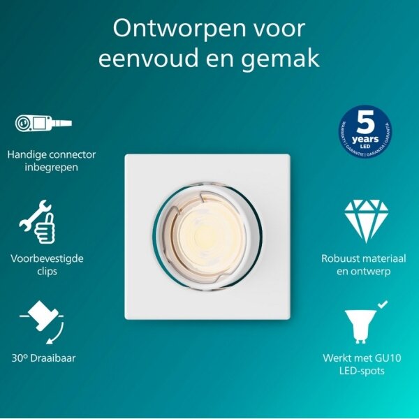 Philips - Zapustené stropné svietidlo PERIDOT 1xGU10/7W/230V biela