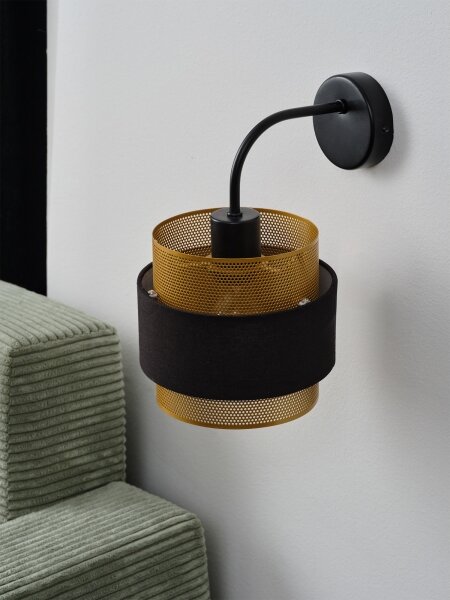 Osram - Nástenné svietidlo DECOR HORNET 1xE27/10W/230V čierna/zlatá