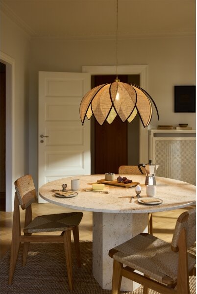 Osram - Závesný luster na lanku DECOR RATTAN 1xE27/15W/230V pr. 67 cm béžová/čierna