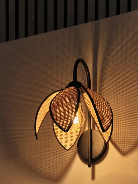 Osram - Nástenné svietidlo DECOR RATTAN 1xE27/15W/230V béžová/čierna