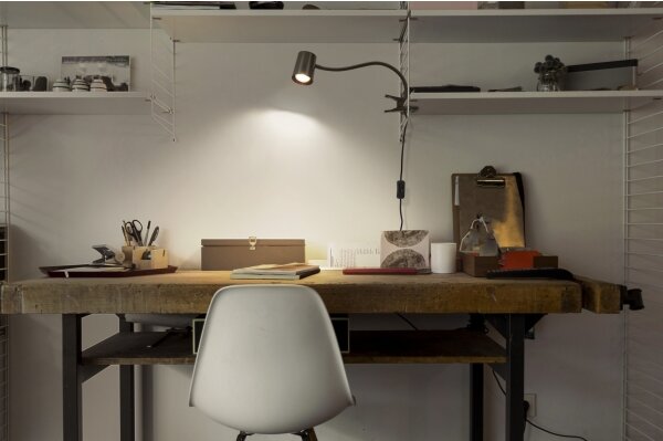 Osram - Stolná lampa s klipom DESK LINE 1xGU10/9W/230V čierna