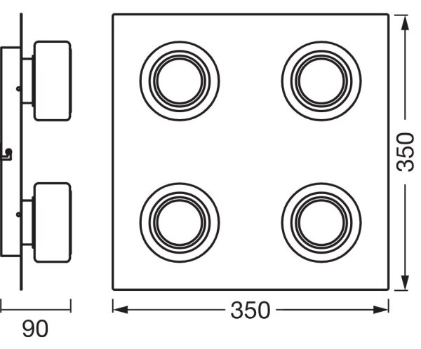 Osram - LED Kúpeľňové stropné svietidlo ORBIS FLAME 4xLED/5,5W/230V IP44 chróm