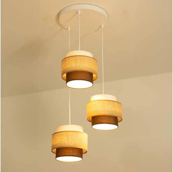 Brilagi - Závesný luster na lanku RESNA 3xE27/60W/230V pr. 45 cm béžová/čierna