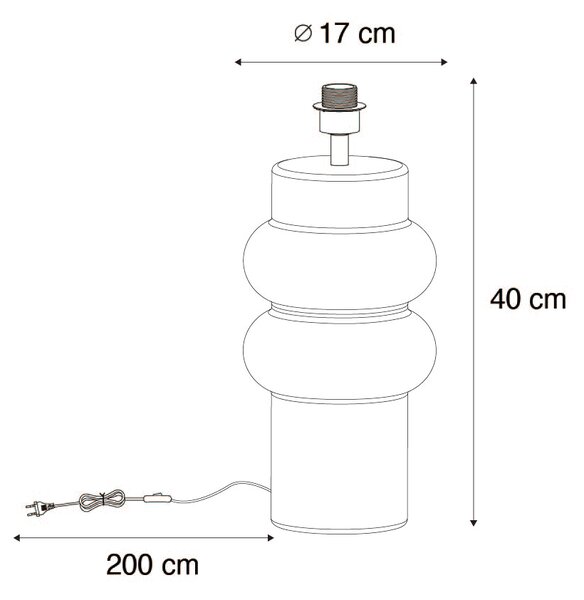 Dizajnová stolná lampa čierna keramická 17 cm bez tienidla - Alisia