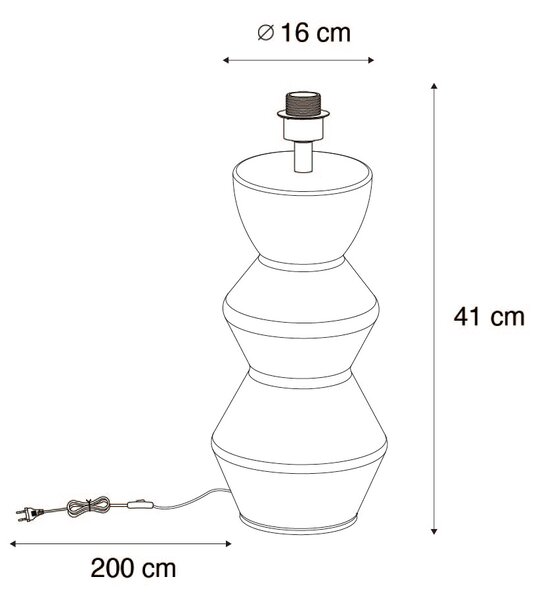 Dizajnová stolná lampa čierna keramická 16 cm bez tienidla - Alisia