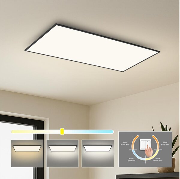 Brilagi - LED stropné svietidlo SLIMFRAME LED/80W/230V 120x60 cm 3000/4000/6000K čierne