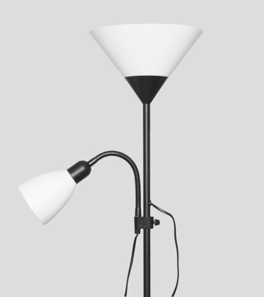 Stojacia lampa WENDY 1xE27/100W/230V + 1xE14/40W čierna