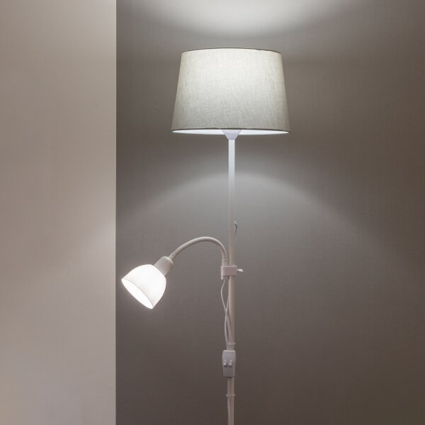 Brilagi - Stojacia lampa CERIA 1xE27/100W/230V + 1xE14/25W biela/šedá