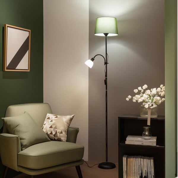 Brilagi - Stojacia lampa CERIA 1xE27/100W/230V + 1xE14/25W čierna/zelená