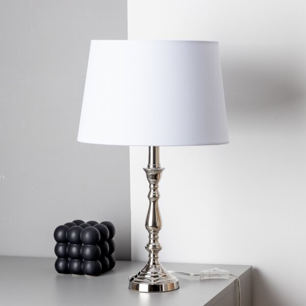 Brilagi - Stolná lampa CERIA 1xE27/60W/230V pr. 30 cm lesklý chróm/biela