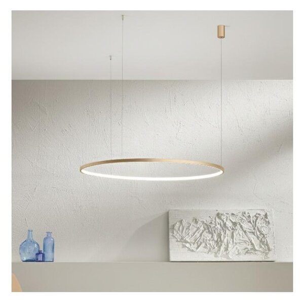 Ondaluce - LED stmievateľný luster na lane SOEL LED/38W/230V pr. 80 cm zlatý