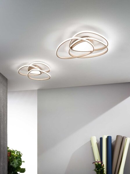 Ondaluce - LED stmievateľné stropné svietidlo ROSE LED/60W/230V 50x54 cm zlaté