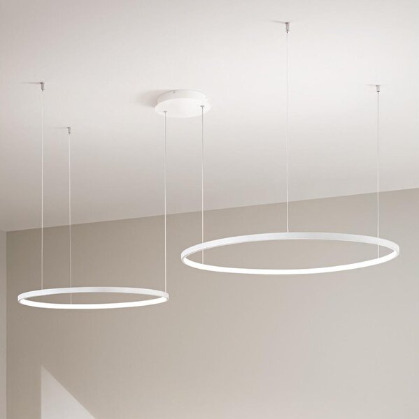Ondaluce - LED Stmievateľný luster na lane SOEL LED/28W/230V + LED/38W biela