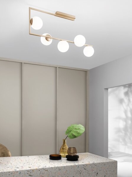 Ondaluce - Luster na tyči MONILE 5xE14/10W/230V zlatá/biela