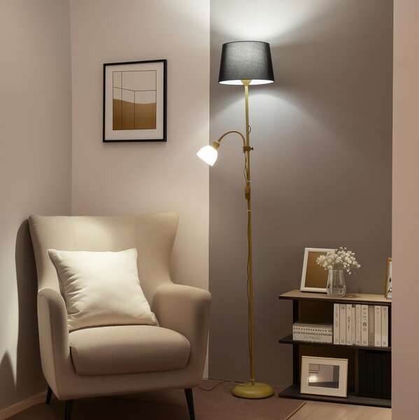 Brilagi - Stojacia lampa CERIA 1xE27/100W/230V + 1xE14/25W zlatá/čierna