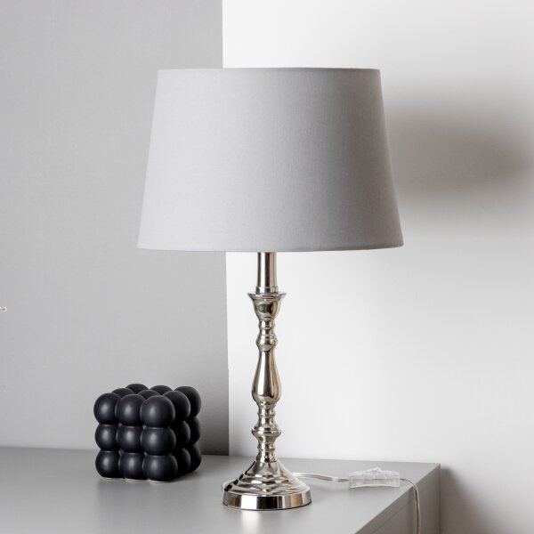 Brilagi - Stolová lampa CERIA 1xE27/60W/230V pr. 30 cm lesklý chróm/sivá