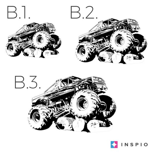 INSPIO-textilná prelepiteľná nálepka - INSPIO-výroba darčekov a dekorácií - Nálepka na stenu - Monster Auto!