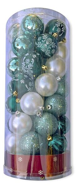 DECOLED Plastové koule, prům. 8 cm, červené, 8 x lesklá, 8 x matná, 8 x glitter