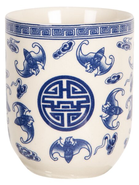Porcelánový kalíšok na čaj s modrými ornamentmi - ∅ 6 * 8 cm / 0,1l