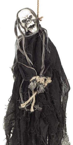 Smrtka Kostlivec Obesenec čierny (halloweenska dekorácia)