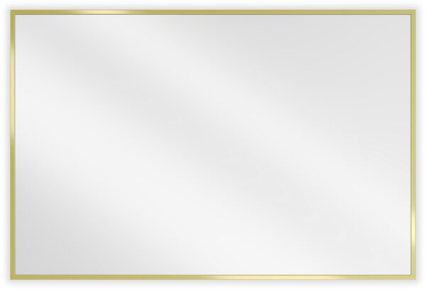 Mexen Loft, obdĺžnikové kúpeľňové zrkadlo 90 x 60 cm, farba rámu zlatá lesklá, 9852-090-060-000-50