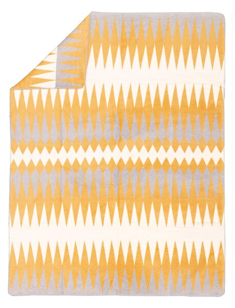Deka Cotton Cloud 150x200cm žlto, krémovo šedá kombinácia