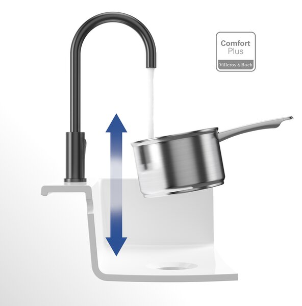 Villeroy & Boch Umbrella - Drezová batéria stojanková, otočné rameno, antracit 92530005