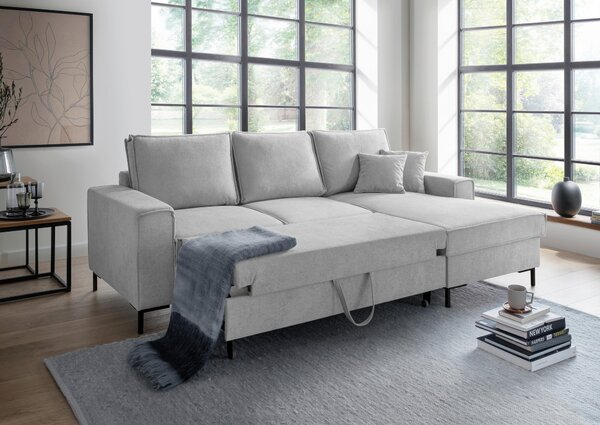 ROHOVÁ SEDAČKA, textil, strieborná Livetastic - Sedačky, Online Only