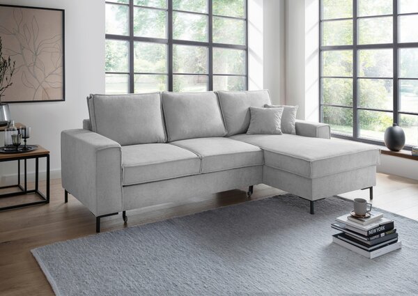 ROHOVÁ SEDAČKA, textil, strieborná Livetastic - Sedačky, Online Only