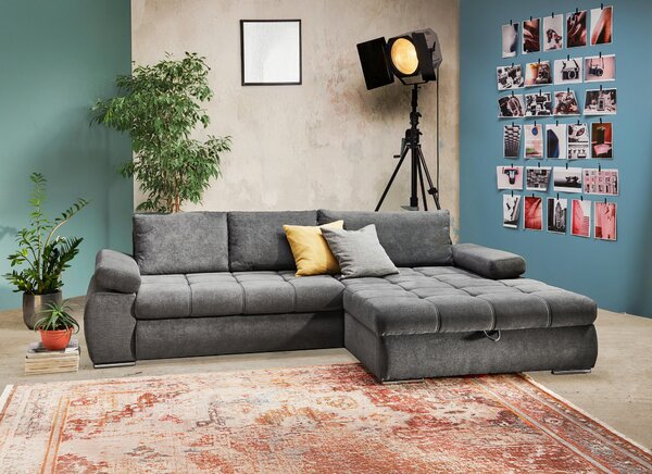 ROHOVÁ SEDAČKA, textil, sivá Carryhome - Sedačky