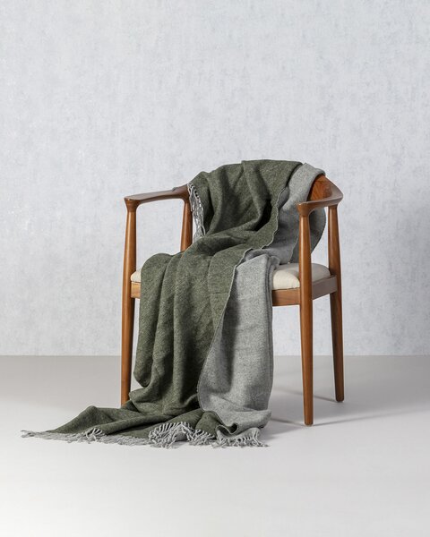 Deka Merinos 140x200 cm melange green khaki