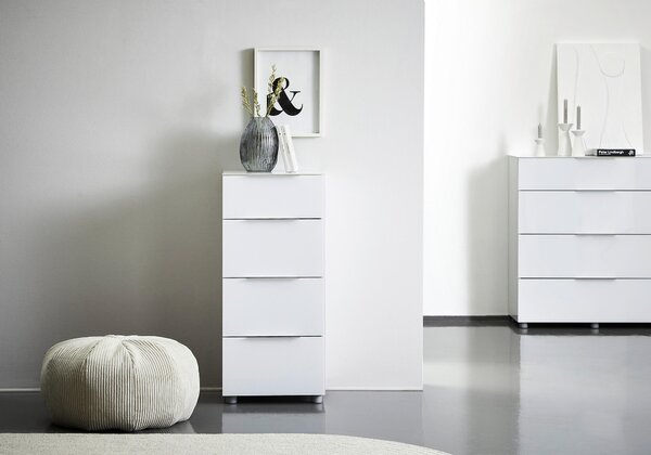 KOMODA, biela s vysokým leskom, 45,3/99,3/40 cm Voleo - Komody