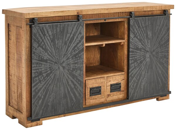 ŠIROKÁ KOMODA, mangové drevo, prírodná farba, čierna, 145/85/40 cm Ambia Home - Komody
