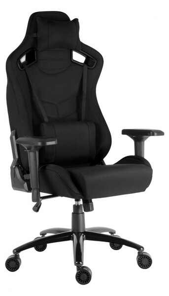 Herná stolička IRON XXL — látka, čierna, nosnosť 140 kg