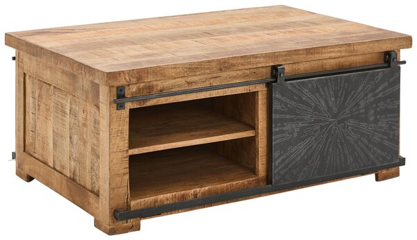 KONFERENČNÝ STOLÍK, prírodná farba, čierna, drevo, kov, 110/70/45 cm Ambia Home - Stolíky do obývačky