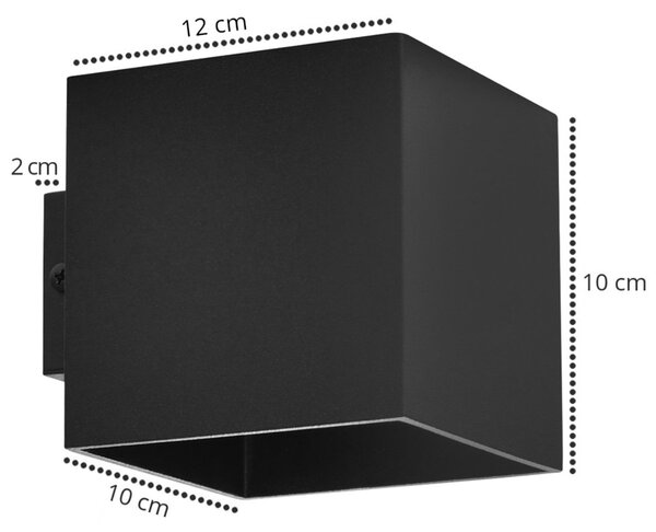 Nástenné svietidlo Cube, 1x kovové tienidlo (výber z 3 farieb)