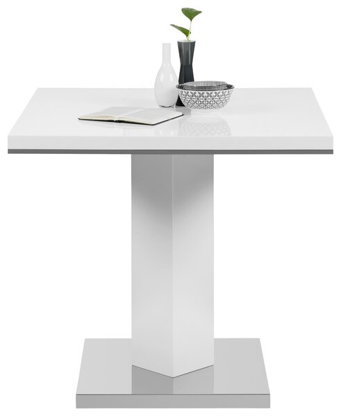 JEDÁLENSKÝ STÔL, sivá, biela, farba ušľachtilej ocele, 80/80/76 cm Carryhome - Stoly